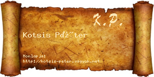 Kotsis Péter névjegykártya