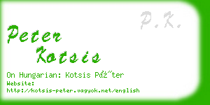 peter kotsis business card
